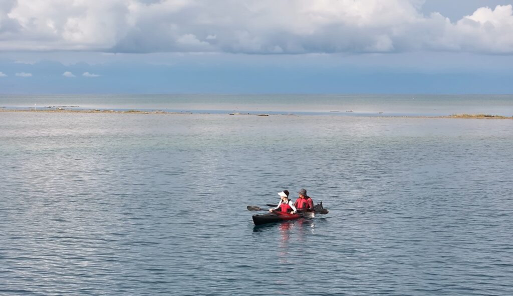 Kayaking by Issyk Kul Lake
